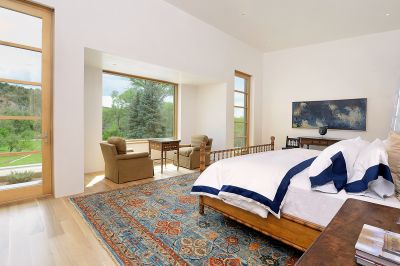 Spacious Master Bedroom Overlooking Pool and Mature Landscaped Grounds