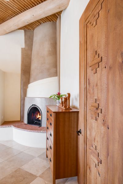 Kiva Fireplace in Master Bedroom