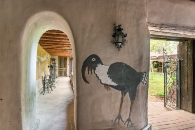 View from Carport with Hand-Painted Murals