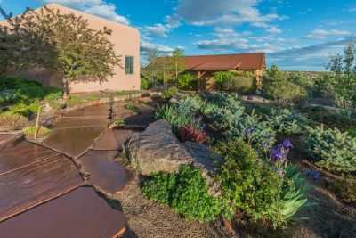 Front Landscaped Gardens, With a Flagstone Path to the Guest Casita.