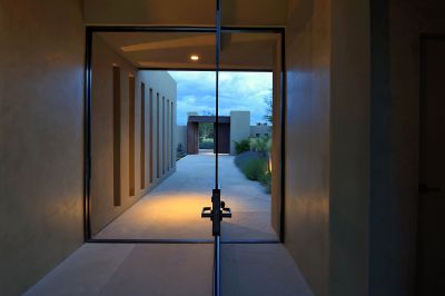 Glass Entry Looking to Courtyard