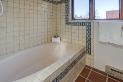 Master bathbub with handpainted Talavera tiles