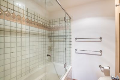 Frameless Glass Door to Shower in Owner's Bathroom