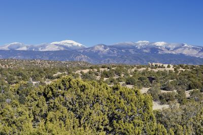 View of the Sangre de Cristo Mountains to the East, seen from the real portal and guest suites.
