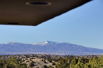 View of Chicoma Peak in the Jemez Mountains from the main portal