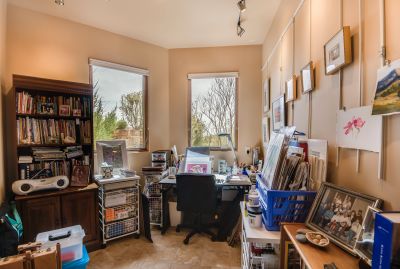 Art Studio with sink. Can serve as hobby/sewing room or office.