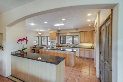 Gourmet chef's kitchen with granite counters, 