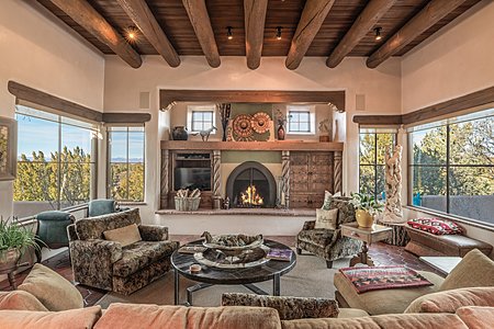 Living Room with Sangre de Cristo and Jemez Mountain Views