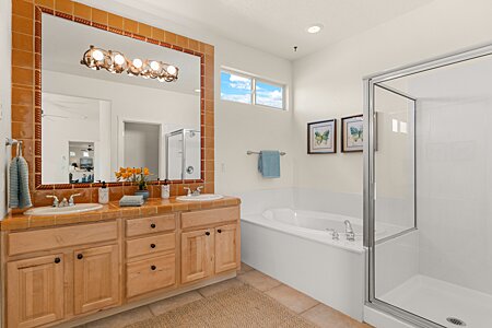 Master Bath, with Double Sinks, Whirlpool Tub, Separate Shower & Compartmented Water Closet