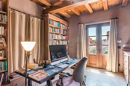 Library in Master Suite with exterior entry for office use.