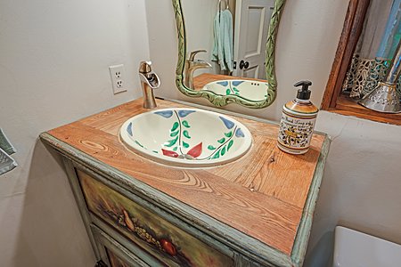 Upgraded Down stairs full Bath with Talavera Sink
