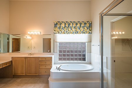 Master Suite Bathroom with deep jetted tub