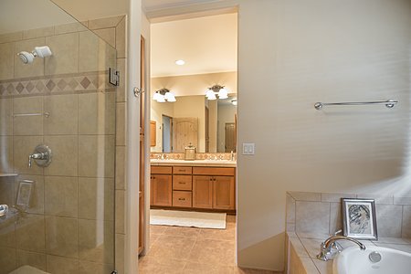 Master bathroom with separate shower and tub