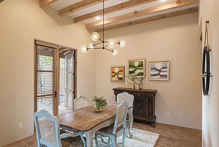 Dining area with French doors to interior courtyard - for easy entertaining