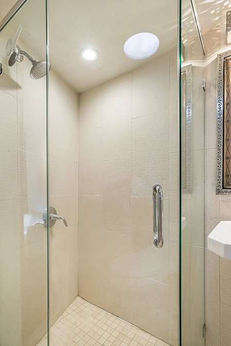 Brand new fancy shower in second bedroom!
