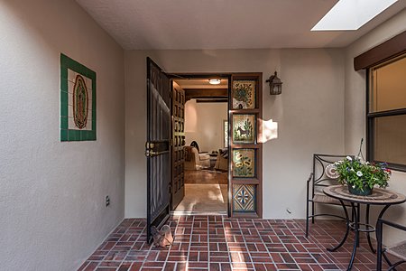 Entry Courtyard with Inset Tile Madonna