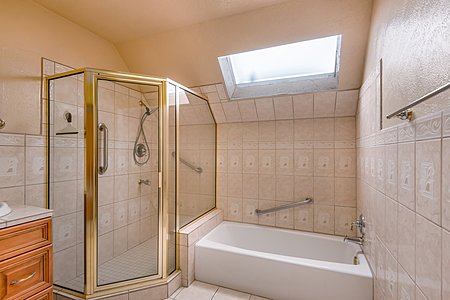 Full Master Bathroom Shower and Bathtub