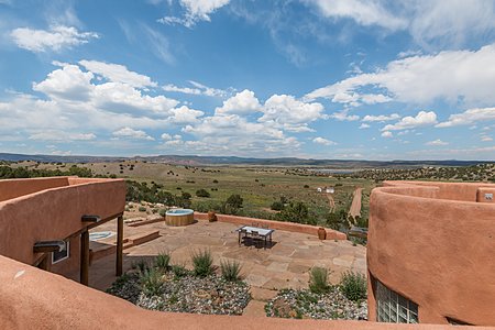 View from the second floor studio/bedroom rooftop deck to Abiquiu Lake
