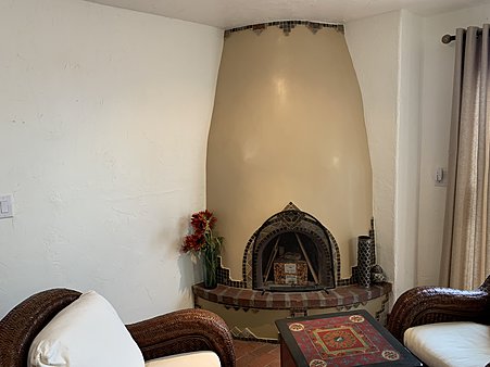 Guest house fireplace