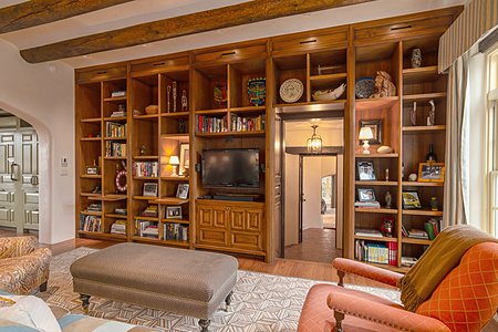 Built-in Book Case and Media Center
