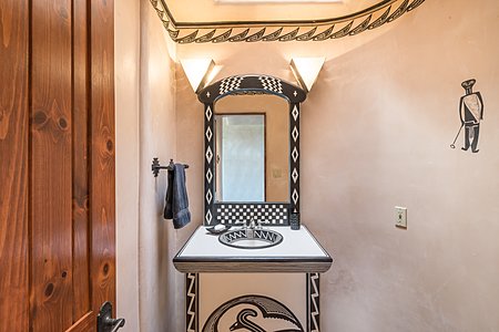 Powder room inspired by Southwestern New Mexico Mimbres Tribe