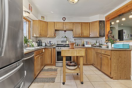 Lovely updated kitchen with stainless steel appliances