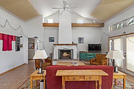 The Common House - Living Room with Fireplace
