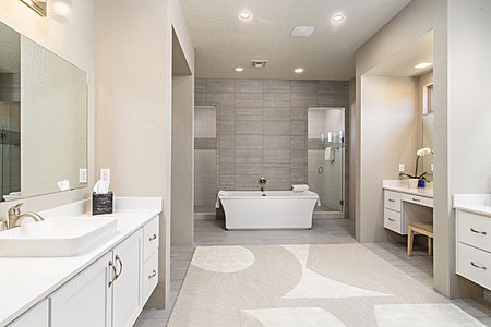 Upgraded Luxurious Master Bath; Over-sized Walk-In Closet with Custom Built-Ins