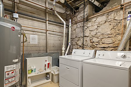 Laundry in the basement of the main structure 