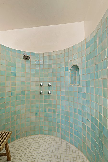 En suite master bath inside shower stall