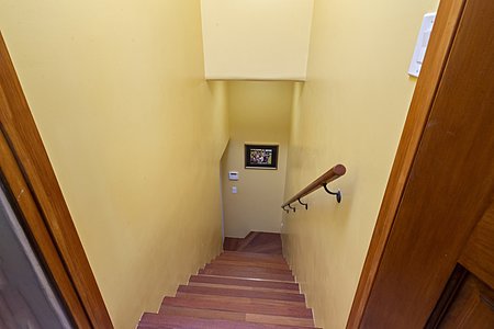 Stairs to lower level Guest House & Garage