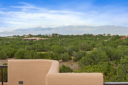 Panoramic View from the spacious Roof Deck looking East to the Sangre de Cristo Mountains