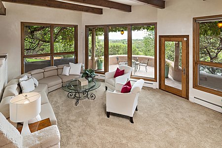 VIEWS from the stylish extended living room!