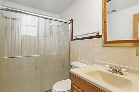 Bathroom with a large shower