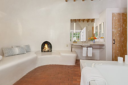 Second Master Bath with Fireplace and Deep Tub