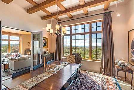 The Dining Room also enjoys the Sweeping Views of the Galisteo Basin