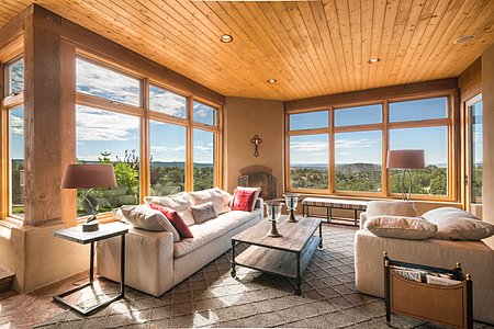 The Sun Room with Fireplace and Sweeping Views...