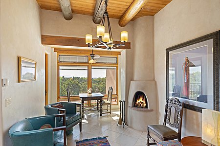Kitchen Dining Area with Fireplace