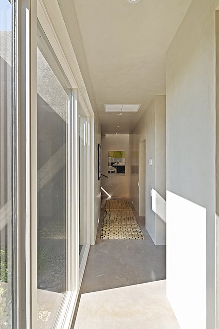 Hallway separates Master Suite from Guest Wing