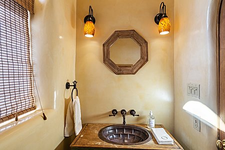 Powder Room with Copper Sink
