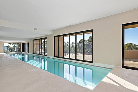 Indoor pool opens to outdoors