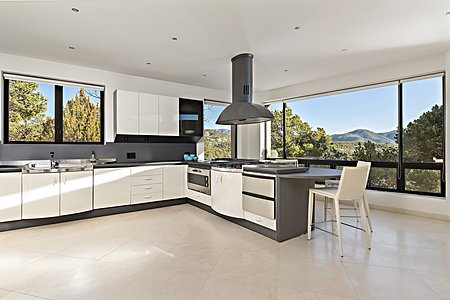 Kitchen with views
