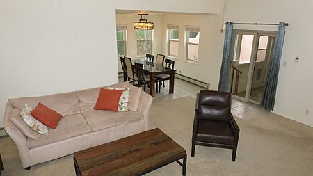 View from living room to dining room