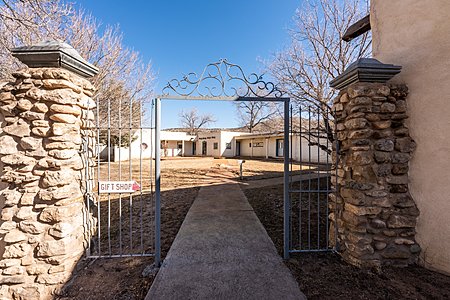Gate in entry into courtyard for Dormitory