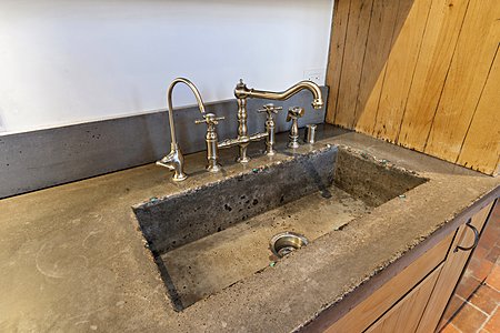 Custom handmade sink with turquoise embellishments