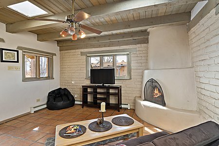 Living area -casita. includes wood-burning kiva fireplace