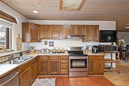 Main home kitchen with abundant natural lighting 