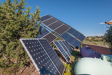 Fully Off-Grid! Photovoltaic panels & propane tanks