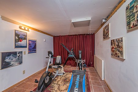 Downstairs (below grade) workout room