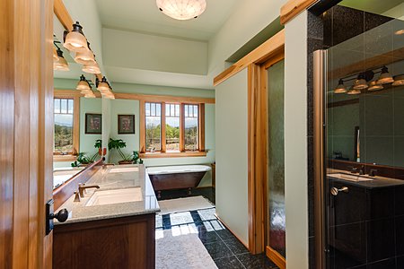 Master Bathroom with shower and footed tub